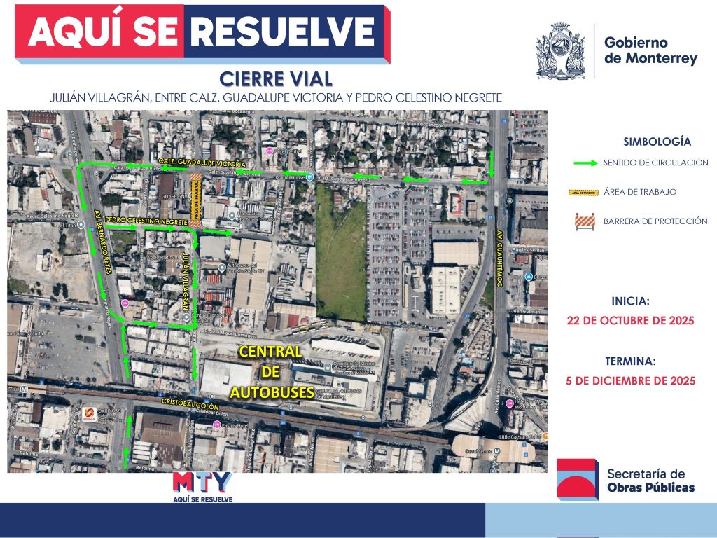 Cierre-vial-en-villagrán-central-de-autobuses-monterrey-infraestructura-vial - Cambiando Mty